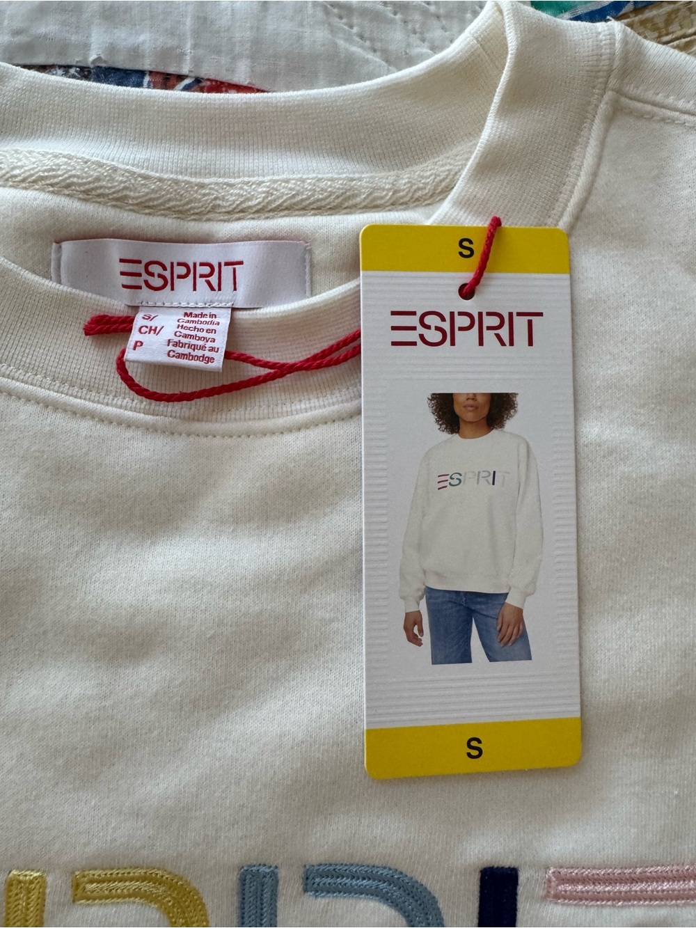 ESPRIT White Sweatshirt NWT Size Small - Picture 7 of 9